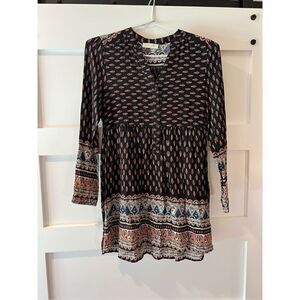 New Altar’d State boho dress black with red button neck size Medium